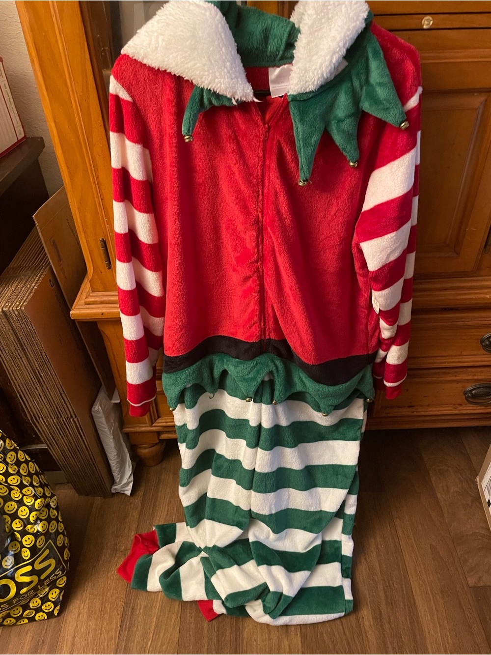 Secret Treasures Red, Green & White Elf Pajama Set